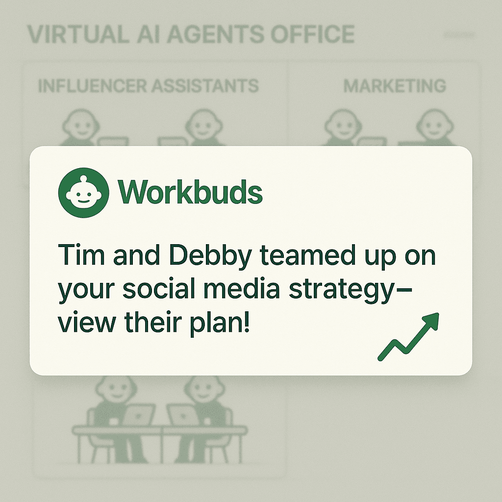 Mockup illustrating AI agents teaming up on a project